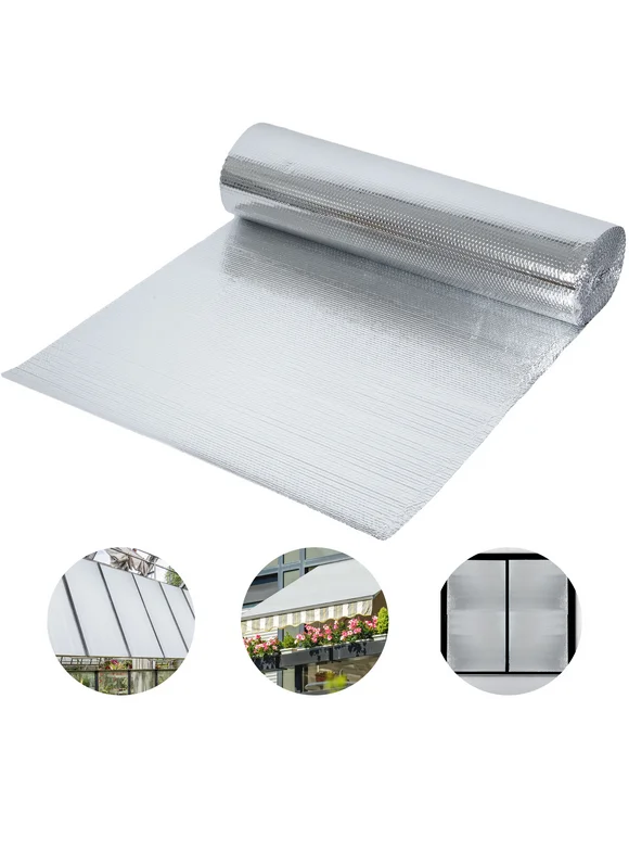 tonchean Bubble Reflective Insulation Roll, Insulation Pipe Roll with Aluminum Foil, Insulation Radiant Barrier Cover, 65.6' x 3.94' (258sqft)