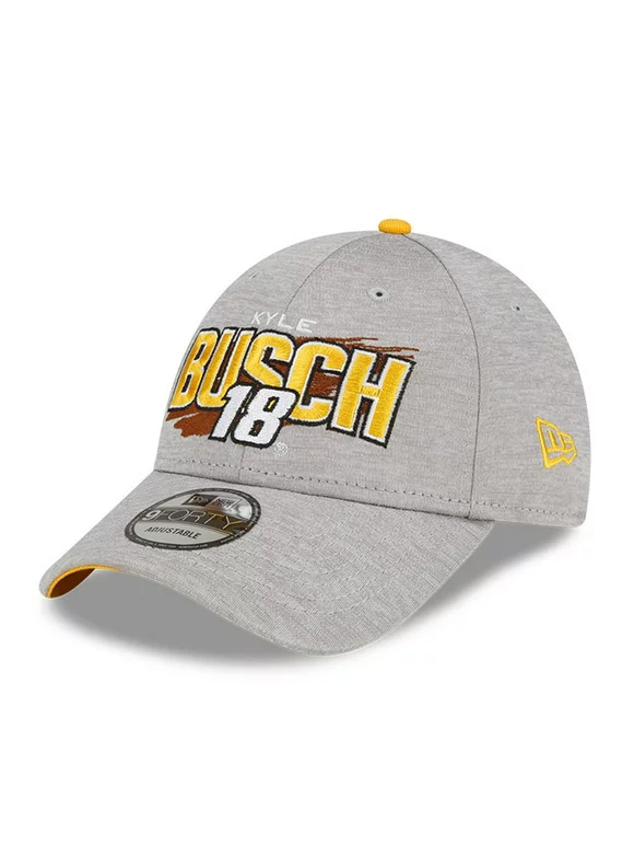 Men's New Era Gray Kyle Busch Name Splash 9FORTY Snapback Adjustable Hat