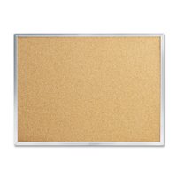 Mead Cork Bulletin Board, 24" x 18", Silver Aluminum Frame