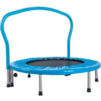 36 inch Kids Mini Toddler Handrail Trampoline Padded Cover Trampoline for Indoor Outdoor Cardio Exercise
