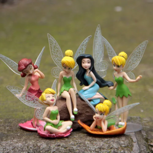 Tinkerbell Tinker Bell Fairy Girls Dolls 6pcs Figures Cake Topper Party Toy Gift