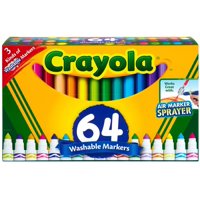 Crayola Washable Markers Set, Broad Line, Coloring Supplies, 64 Count