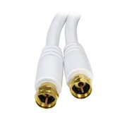 Luxtronic 25-ft. RG-6U Coaxial Cable with Gold "F" Connectors - White