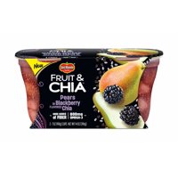 (4 Cups) Del Monte Fruit & Chia Pears in Blackberry Flavored Chia, 7 oz cups