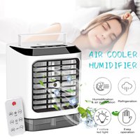 Portable Air Conditioner Desktop Air Cooler Humidifier Air Purification USB Mini Fan with 7 Color LED Light for Home or Office