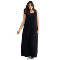 ellos Women's Plus Size Tank Knit Maxi Dress  - 22/24, Black