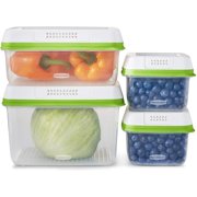 Rubbermaid FreshWorks Produce Saver, Medium and Large Storage Containers,8-Piece Set, Clear