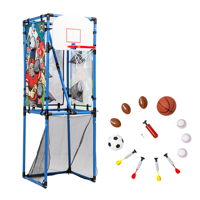 Sport Squad 5-in-1 Multi-Sport Toss Game Set - Play Football, Baseball, Basketball, Soccer, and Darts for Kids Birthday Parties - Lightweight and Portable