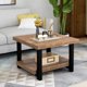 image 1 of Rustic Natural Coffee Table with Storage Shelf for Living Room, Easy Assembly (26"x26")