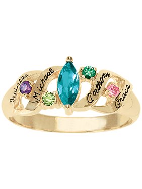 Personalized Family Jewelry Ava Birthstone Mother's Ring available in Sterling Silver, Gold and White Gold