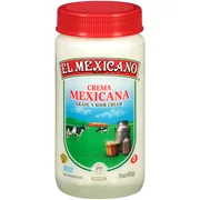 El Mexicano Crema Mexicana Sour Cream Jar, 15 Oz.