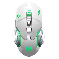 Wireless Mouse 2.4GHz Rechargeable Silent ,Gaming Mice with USB Receiver, 7 Colors LED Backlit for Computer PC, Laptop SILVER