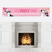 Pawty Like a Puppy Girl - Pink Dog Baby Shower Decorations Party Banner