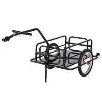 Aosom Folding Bike Cargo Trailer Cart with Seat Post Hitch- Black up to 88 Lbs.