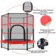 image 2 of Howstar 55In Kids Trampoline With Enclosure Net Jumping Mat And Spring Cover Padding