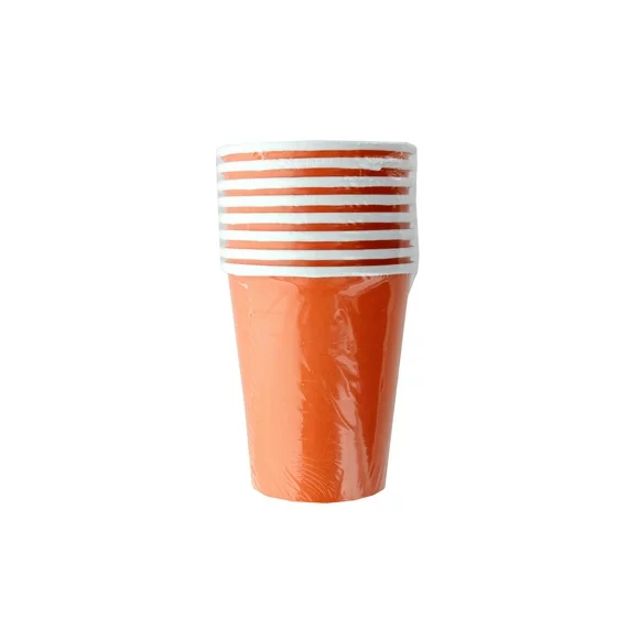 Unique 9 oz Cups 8pc Pumpkin Orange
