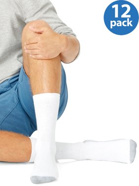 Yana Men's Big & Tall Cushion FreshIQ Crew Socks 12-Pack