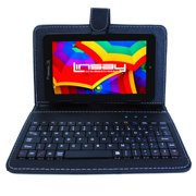 LINSAY 7" Tablet 2 GB RAM 16 GB Android 9.0 Bundle with Black Keyboard