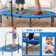 image 3 of Indoor Trampoline for 2 Kids, Parent-Child Twins Trampoline for Toddlers with Adjustable Handle and Safety Pad,Home Gym Exercise Trampoline for Boys Girls, Cardio Trainer, Blue