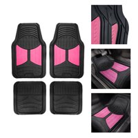 Monter Eye 2 Tone Black Pink Floor Mats for Car SUV Van All Weather Universal Fitment