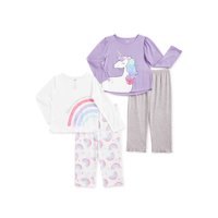 Cozy Jams Baby & Toddler Girls Long Sleeve Pajama Set, 4-Piece, Sizes 12M-5T