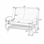 Ulax Furniture Patio Glider Bench Loveseat Outdoor 2 Person Rocking Seating Patio Swing Chair
