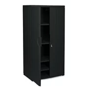 Iceberg Enterprises Officeworks Resin Storage Cabinet, 36w X 22d X 72h, Black