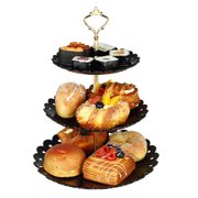 3 Tier Cake Serving Stand Tray To Display Cakes, Cupcakes, Cookies, Tapas, Buffets, Perfect For  Tea Party Birthday Christmas Party Wedding Food Displays, 14 Inches Tall