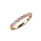 Pink Tourmaline and Diamond 7 Stone Wedding Band 0.22 ct tw in 14K Rose Gold.size 8 - image 1 of 7