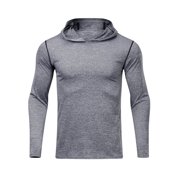 Avamo Mens Fashion Workout Hoodie Muscle Fit Running Gym Sweatshirt Men Solid Color Athletic Pullover Quick Dry Base Layer Top