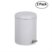 Witt 2240WH Stainless Steel Step On Metal Biohazard Waste Container, 4gal Capacity, 11-1/2" Diameter x 16" Height, White (Set of 2)