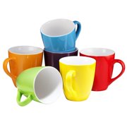 Coffee Mug Set Set of 6 Large-sized 16 Ounce Ceramic Coffee Mugs Restaurant Coffee Mugs By Bruntmor (Multi-Color)
