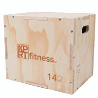 XPRT Fitness 3 in 1 Wood Plyometric Jump Box Fitness Training Conditioning Step Exercise - Size 16/14/12