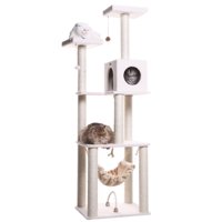 Armarkat 73-in Cat Tree & Condo Scratching Post Tower, White