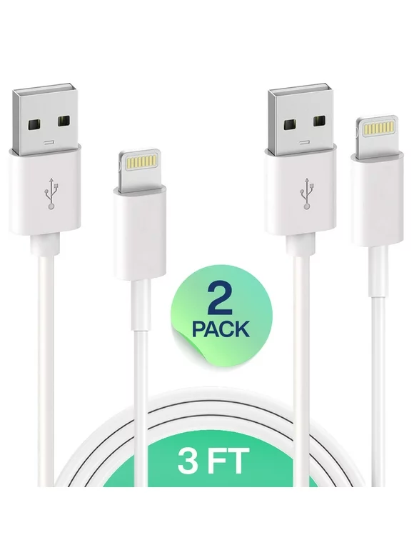Infinite Power Charger Lightning Cable, 2 Pack 3FT USB Cable, Compatible with iPhone Charging & Syncing Cord
