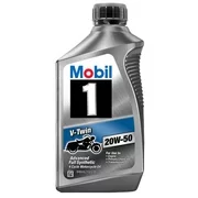 (6 Pack) Mobil 1 20W-50 Full Synthetic Motorcycle Oil, 1 qt.