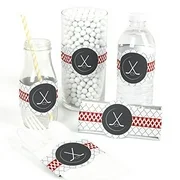 Shoots & Scores! - Hockey DIY Baby Shower or Birthday Party Wrapper Favors - Set of 15