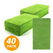 SparkSettings Big Party Pack Tableware 2 Ply Guest Towels Hand Napkins Paper Soft and Absorbent Decorative Hand Towels for Kitchen and Parties 40 Pieces Kiwi