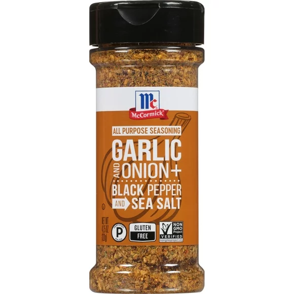 McCormick Gluten Free Garlic and Onion, Black Pepper and Sea Salt All Purpose Seasoning, 4.25 oz Bottle