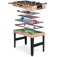 Best Choice Products 2x4ft 10-in-1 Combo Game Table Set w/ Pool, Foosball, Ping Pong, Hockey, Bowling, Chess, and More