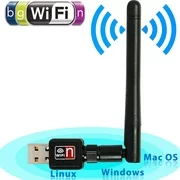 150Mbps Mini Wireless USB Dual Band WIFI Adapter Dongle w/Antenna Network Receiver Card for PC Desktop Laptop Computer