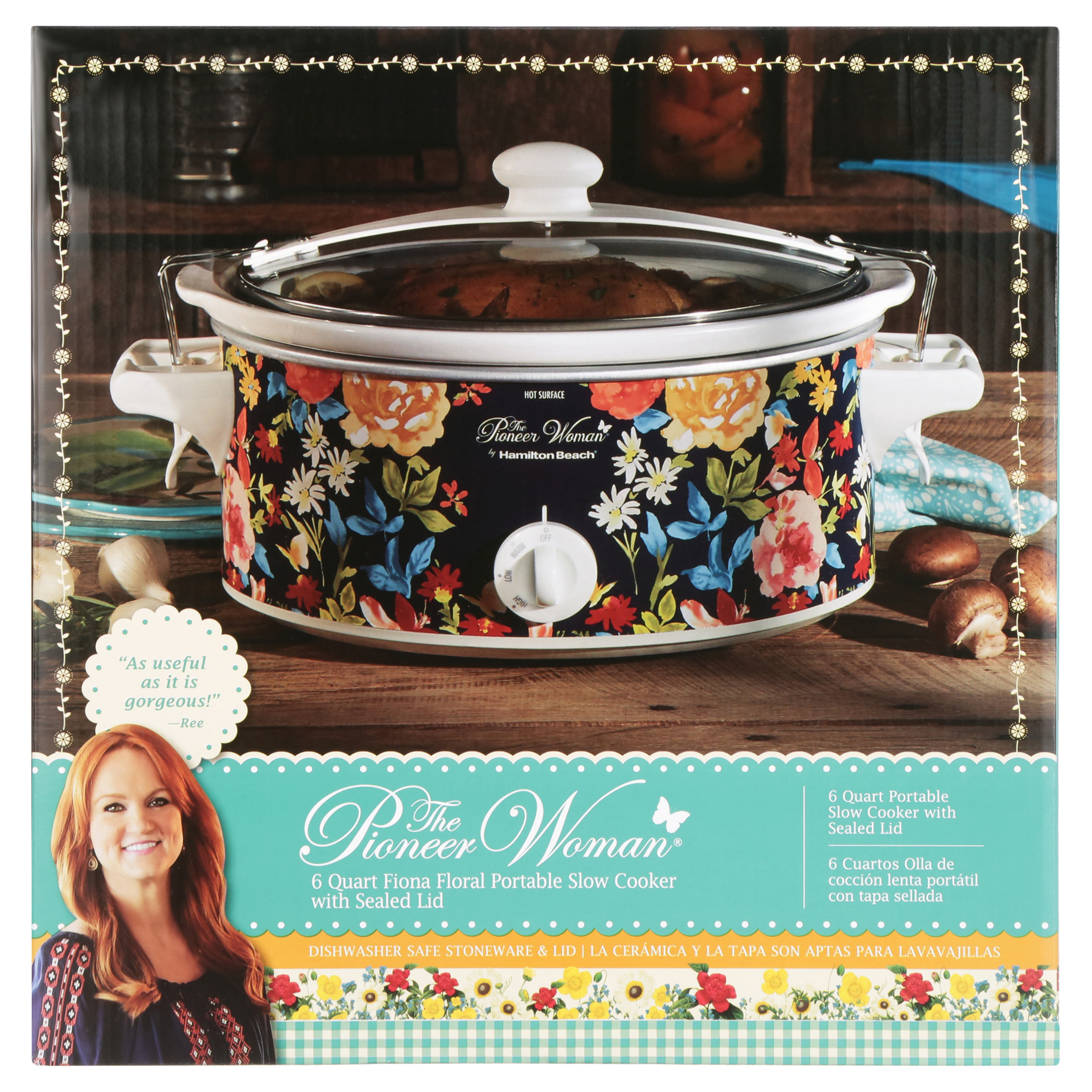 The Pioneer Woman Fiona Floral 6-Quart Portable Slow Cooker