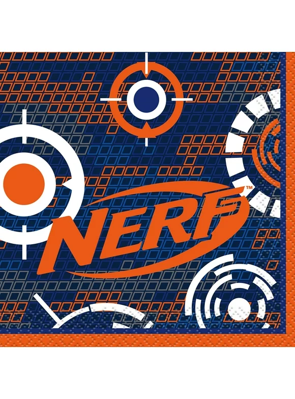 Nerf Party Paper Beverage Napkins, 5 in, 16ct