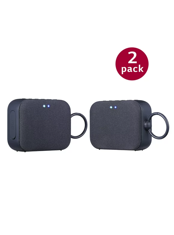 LG XBOOM Go P2 Double Pack Portable Wireless Bluetooth Speaker with Microphone - Black, Small