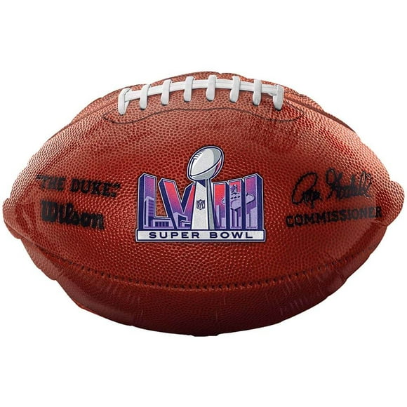 Super Bowl LVIII 58 2024 Football Party Brown Mylar Standard Shape Foil Balloon, 19IN