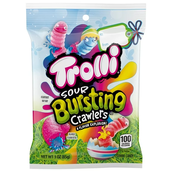 Trolli Easter Sour Bursting Crawlers Candy, 3 oz, Pouch