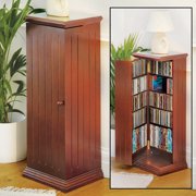 Collections Etc Swing Away Small Wood Vertical Media Cabinet CD & DVD Storage (325 CDs or 215 DVDs)