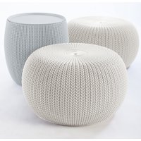 Keter Knit Cozy Urban 3-piece Furniture Set, White and Grey