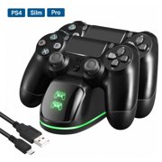 PS4 Controller Charger, Dual USB PS4 Controller Charging Station for Sony Playstation 4 / PS4 / PS4 Slim / PS4 Pro Charging Dock Stand Station, with Green Red Indicator