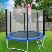 SUNYUAN 8 FT Trampoline for Kids with Enclosure Net Toddler Trampoline Hoop Easy to Assemble Little Tikes Trampoline Personal Indoor Trampoline for Kids and adult Small Trampoline Outdoor